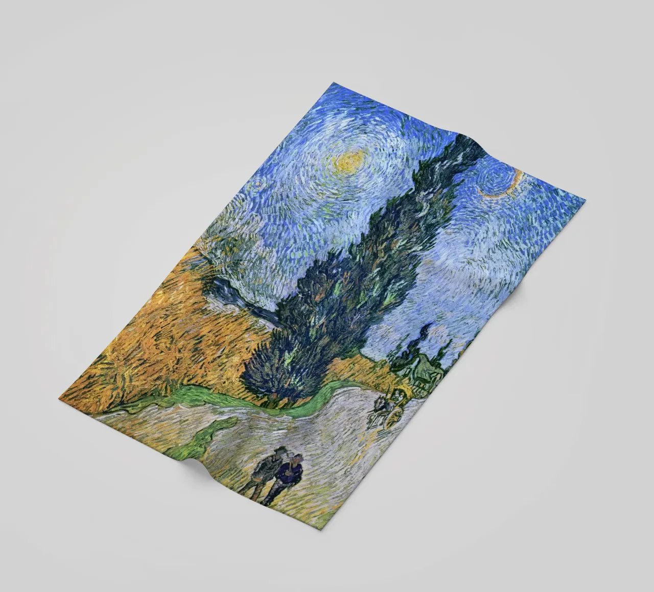 Strada con cipresso e stella di Vincent van Gogh telo mare da Art History