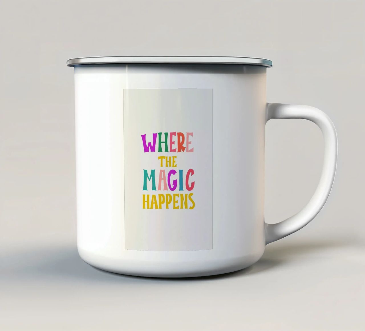 Where the magic happens II tazza in smalto da Pure