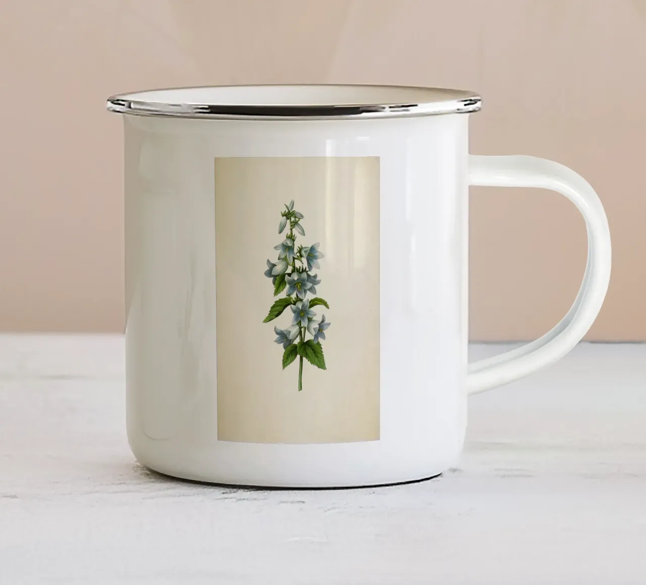 Vintage Campanula Botanische Print - Elegante Bluebell Muur Ar emaille mok van ClubArt