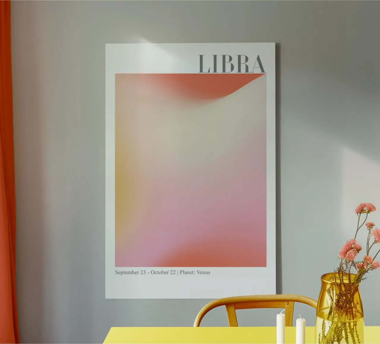 Libra Abstract Aura tela con Cornice a cassetta da cafelab