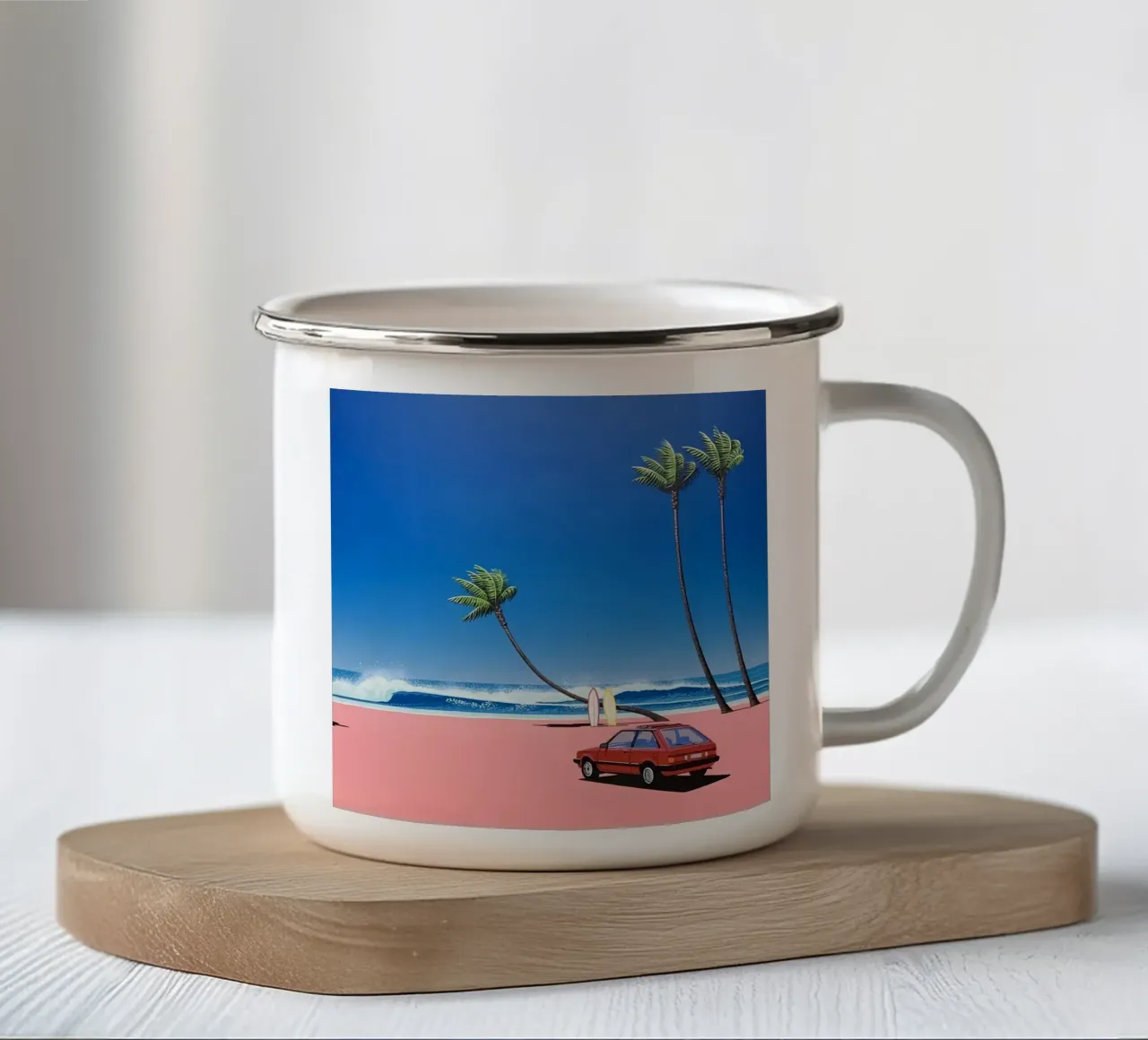 Hiroshi Nagai Auto rossa semplice tazza in smalto da Giox Store Legendary