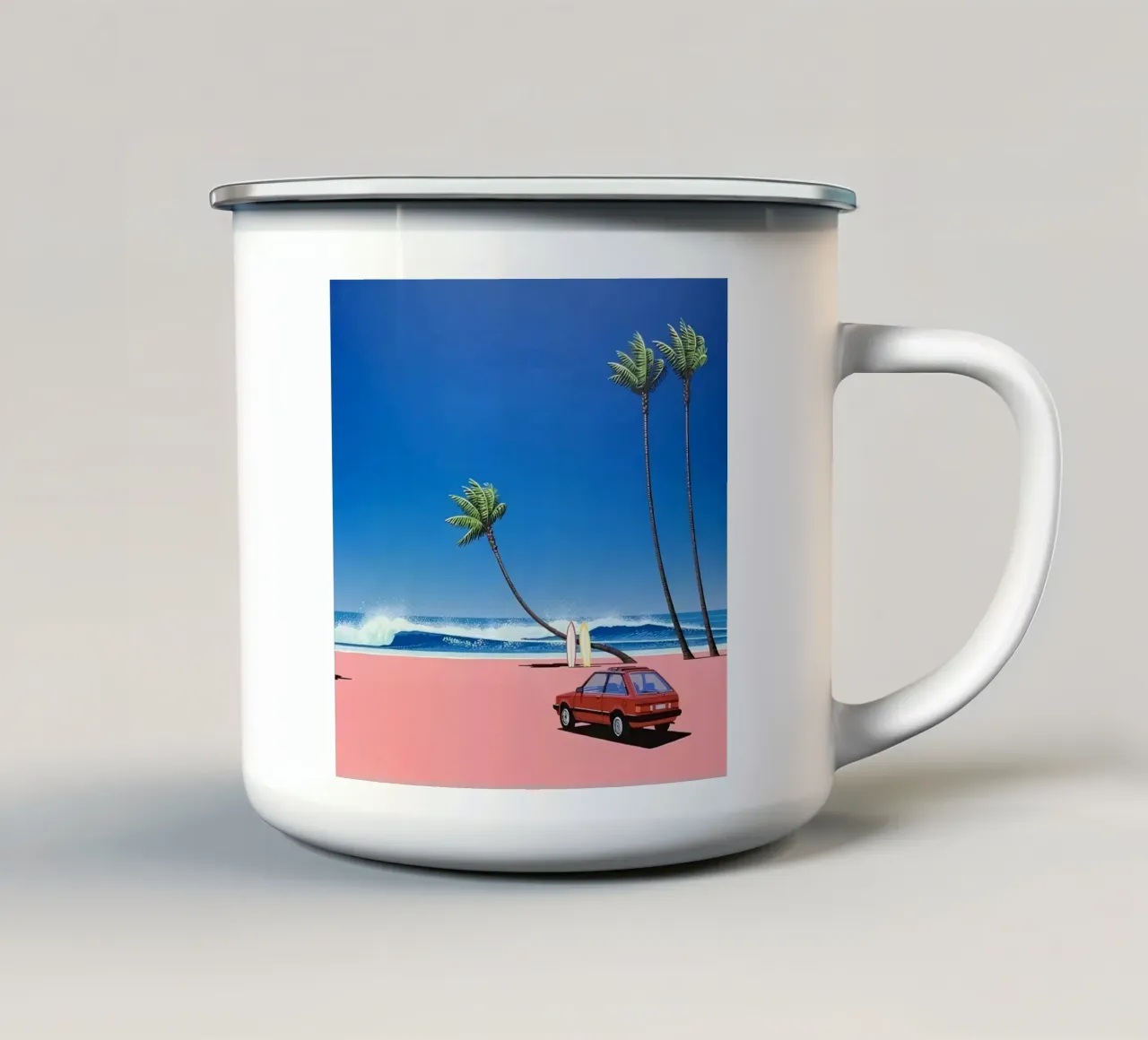 Hiroshi Nagai Auto rossa semplice tazza in smalto da Giox Store Legendary