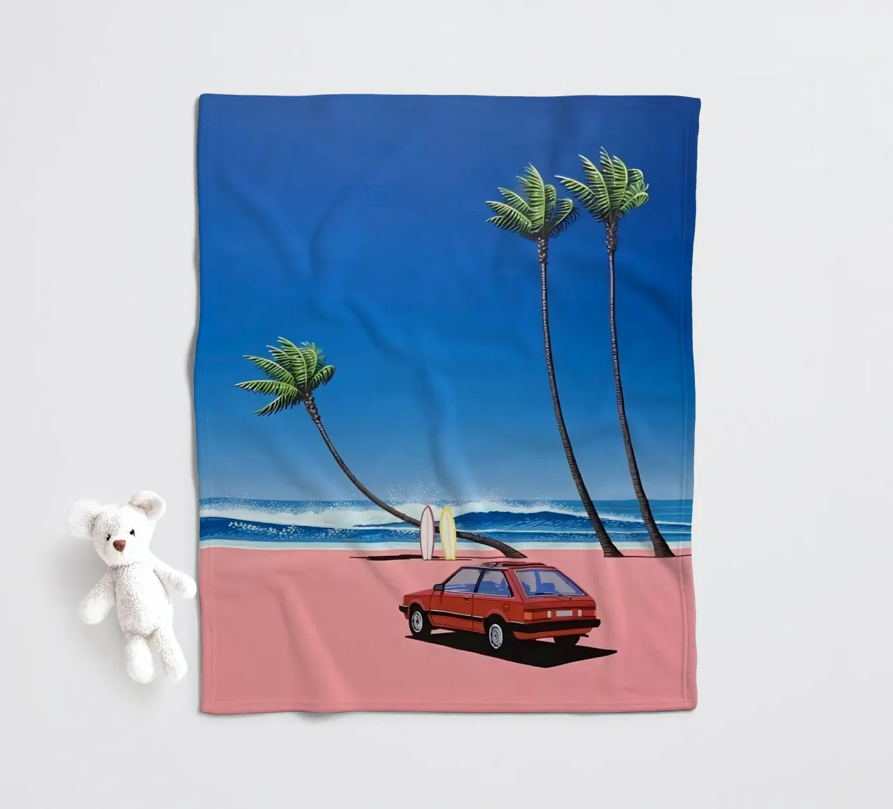 Hiroshi Nagai Auto rossa semplice coperta in pile da Giox Store Legendary