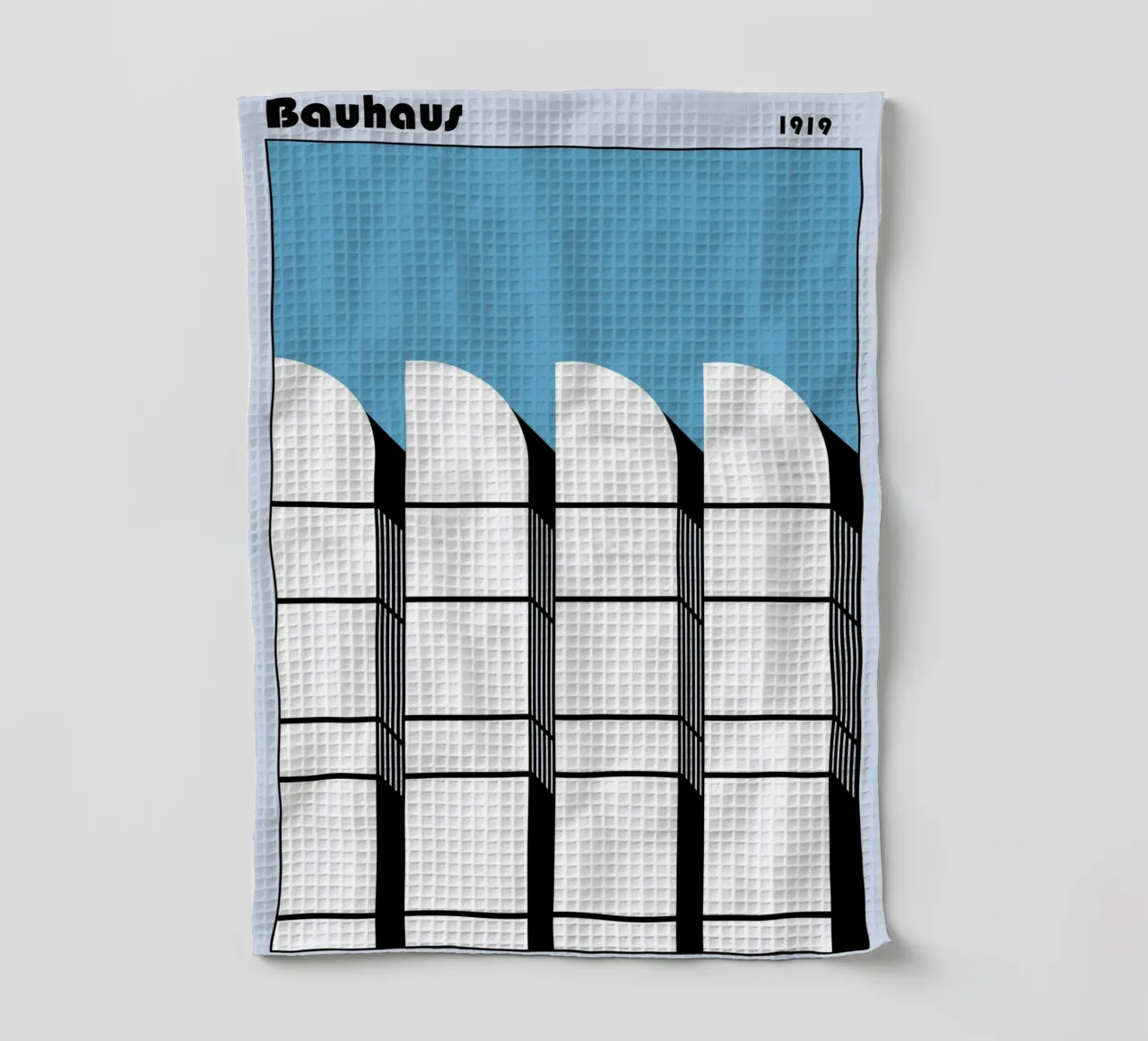 Bauhaus Architecture Poster - Skyline 1919 torchon de Casa Calm