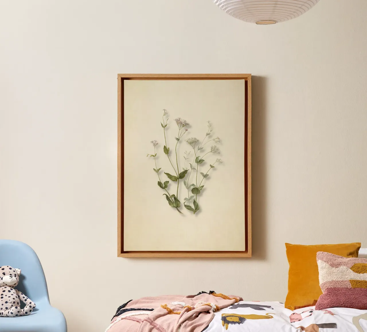 Herman Saftleven Botanical Print - Vintage Senna & Catchfly canvas with Floater frame by ClubArt