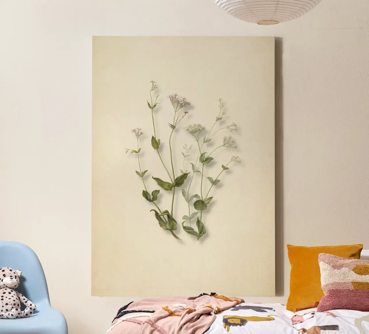Herman Saftleven Botanical Print - Vintage Senna & Catchfly canvas with Floater frame by ClubArt