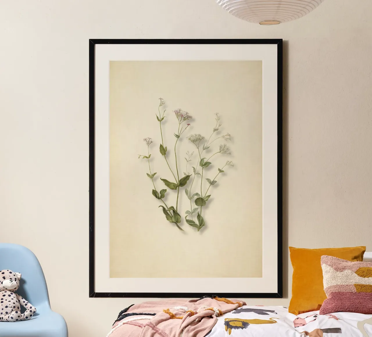 Stampa botanica di Herman Saftleven - Senna e farfalla d'epoca poster da ClubArt