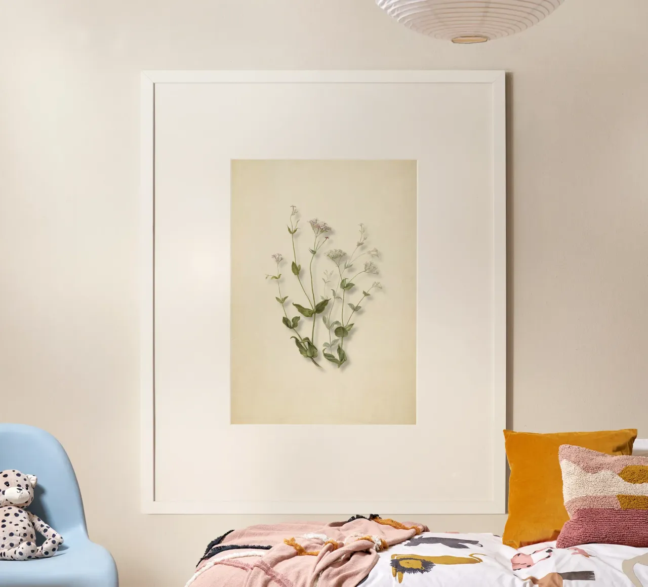 Stampa botanica di Herman Saftleven - Senna e farfalla d'epoca poster da ClubArt