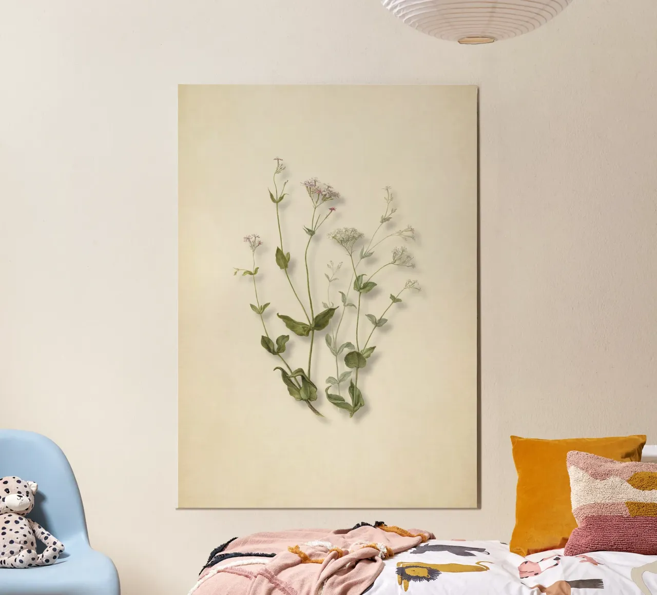 Stampa botanica di Herman Saftleven - Senna e farfalla d'epoca poster da ClubArt