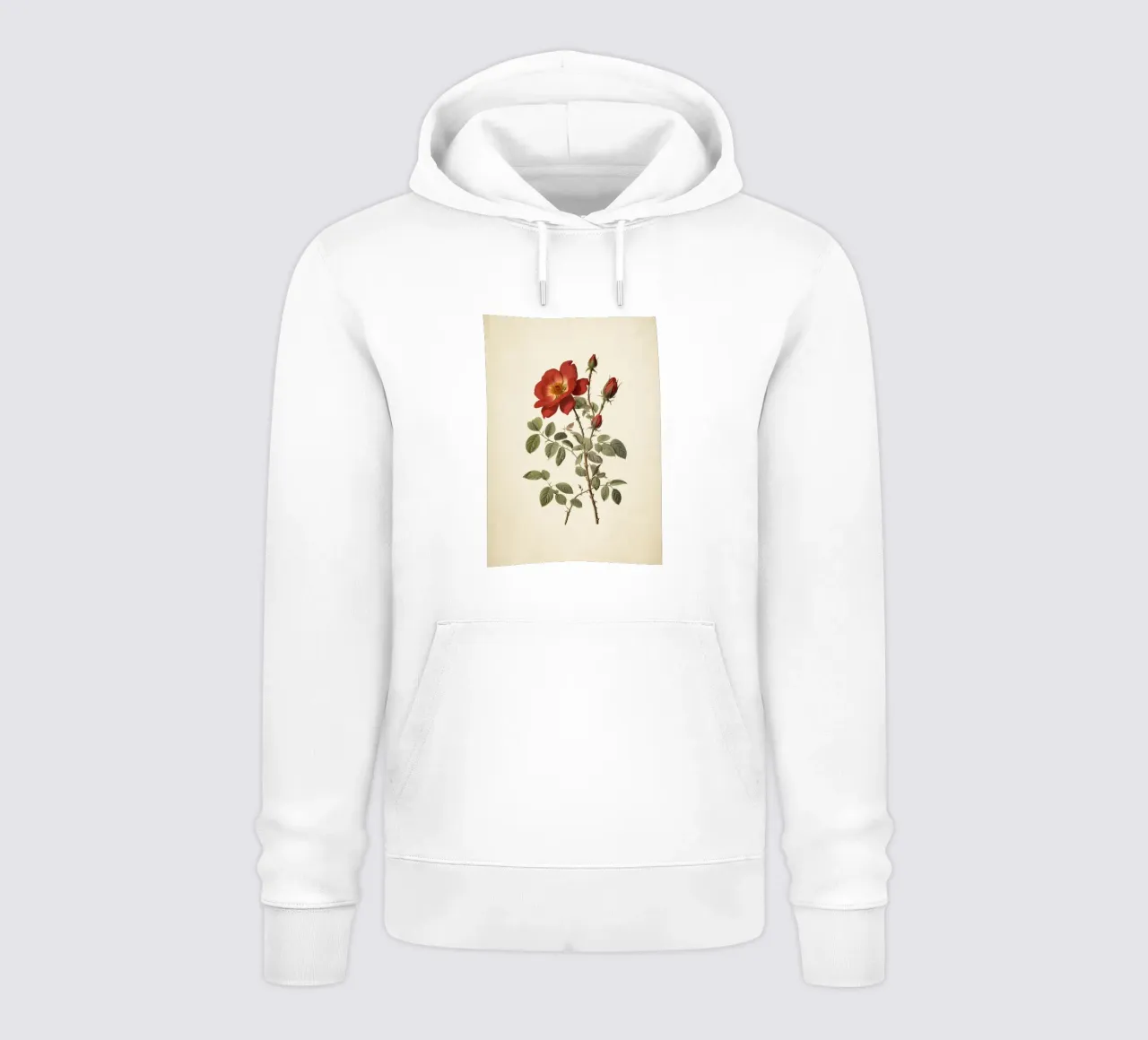 Vintage Wild Rose Botanical Print - Rustic Red Rose Art sudadera con capucha de ClubArt