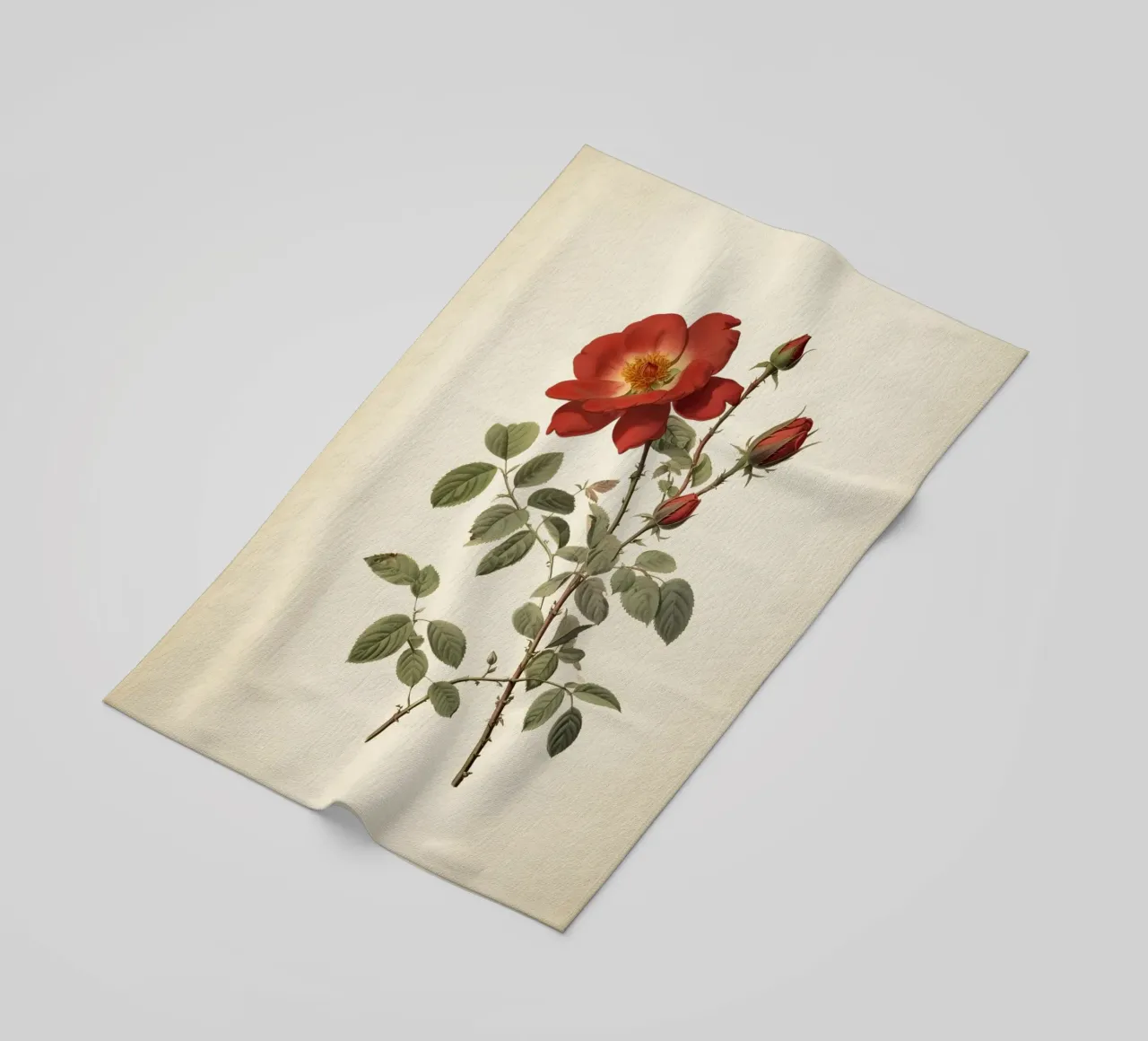 Vintage Wild Rose Botanical Print - Rustic Red Rose Art toalla de playa de ClubArt