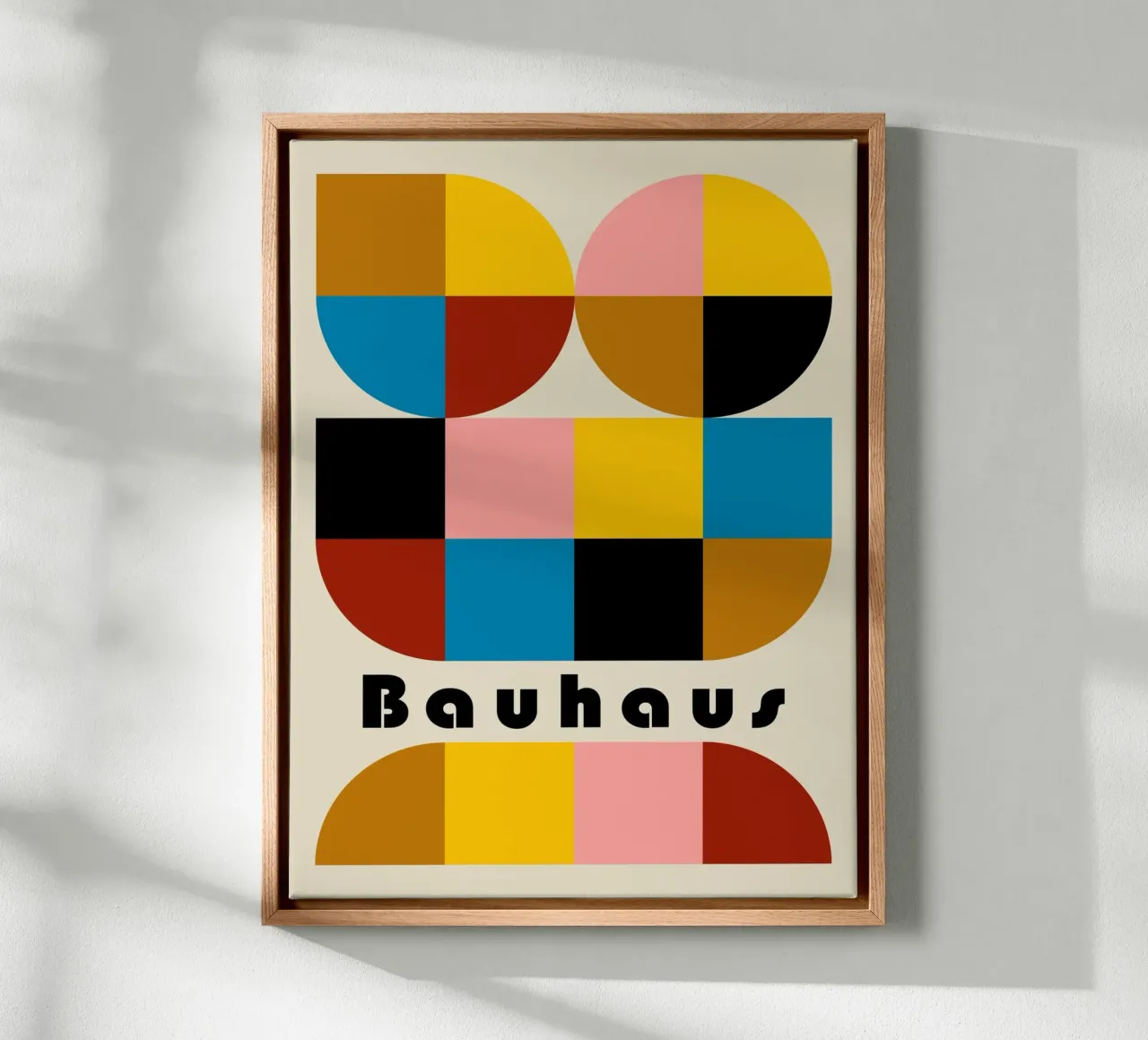 Forme Bauhaus - Poster geometrico colorato tela con Cornice a cassetta da Casa Calm