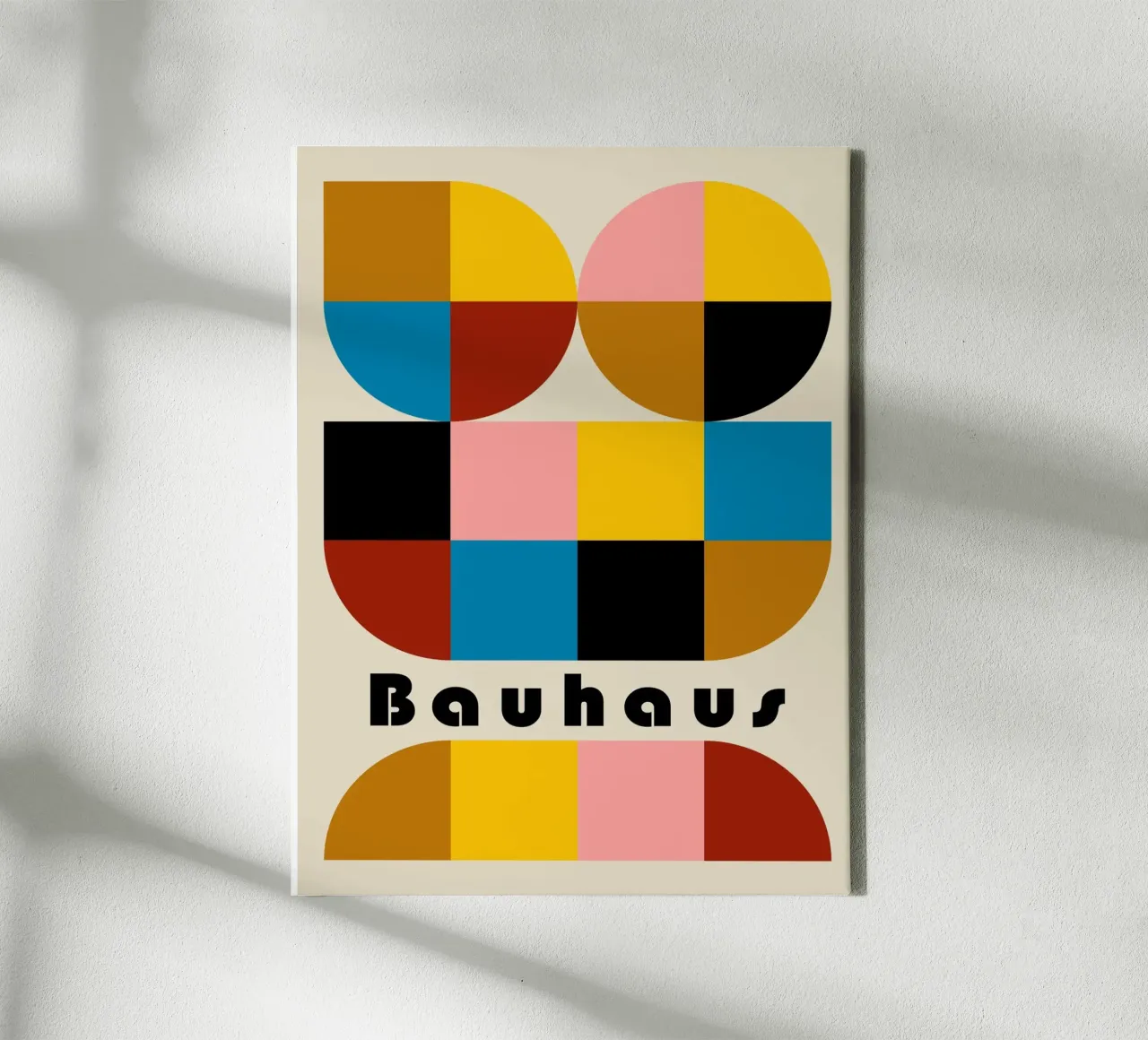 Forme Bauhaus - Poster geometrico colorato tela con Cornice a cassetta da Casa Calm