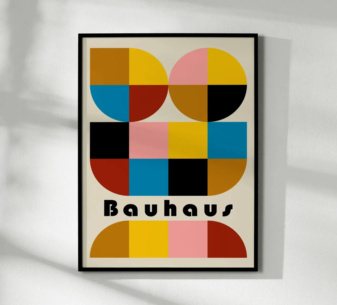 Forme Bauhaus - Poster geometrico colorato poster con telaio in alluminio da Casa Calm