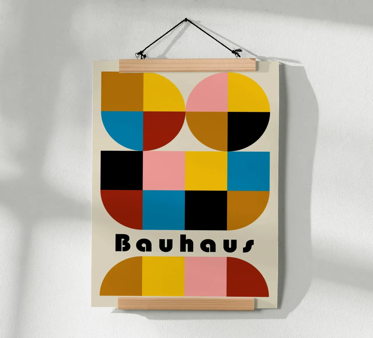 Forme Bauhaus - Poster geometrico colorato poster con telaio in alluminio da Casa Calm