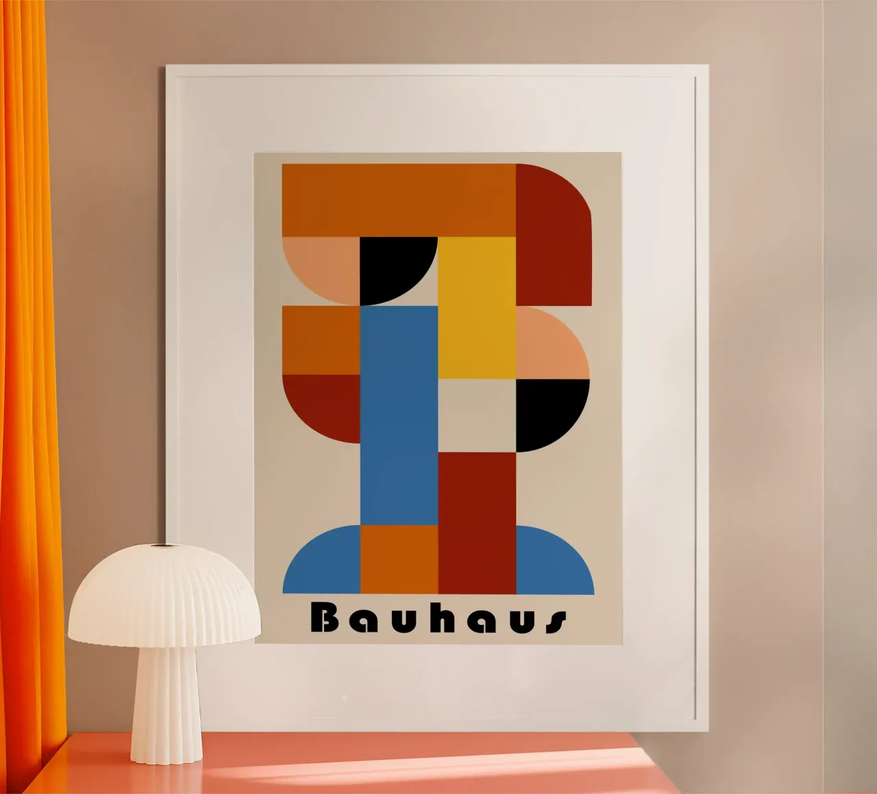 Poster Forme Bauhaus | Arte geometrica a colori poster con telaio in legno da Casa Calm