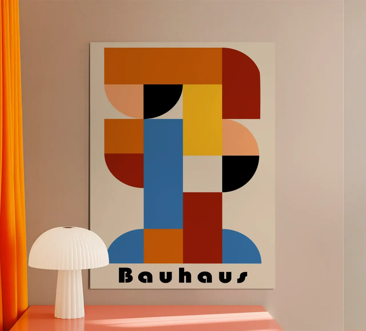 Poster Forme Bauhaus | Arte geometrica a colori poster con telaio in legno da Casa Calm