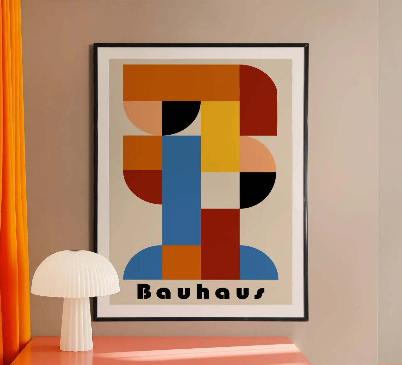 Poster Forme Bauhaus | Arte geometrica a colori poster con telaio in legno da Casa Calm