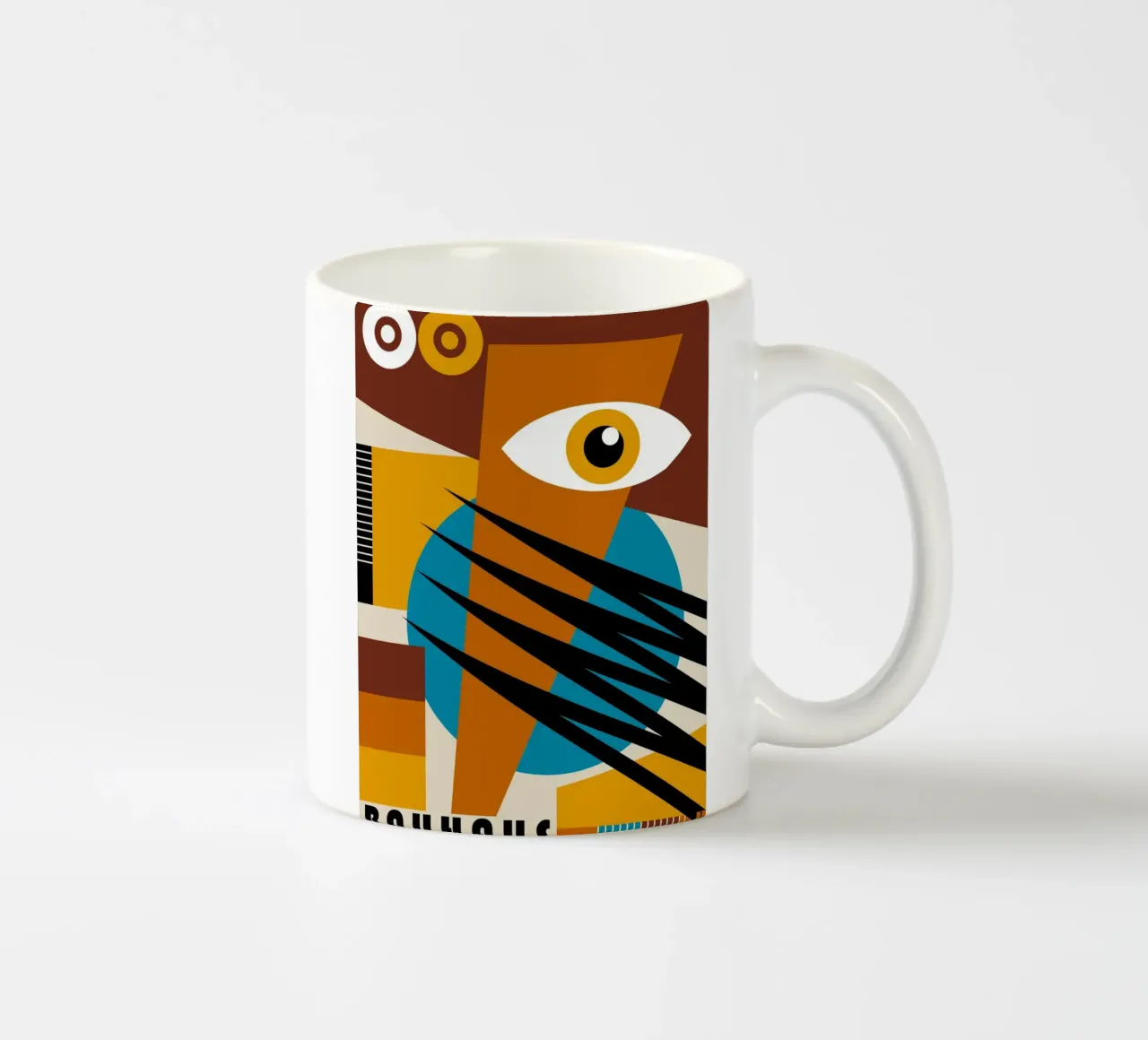 Bauhaus Oog Kunst | Abstract Retro Poster keramische mok van Casa Calm