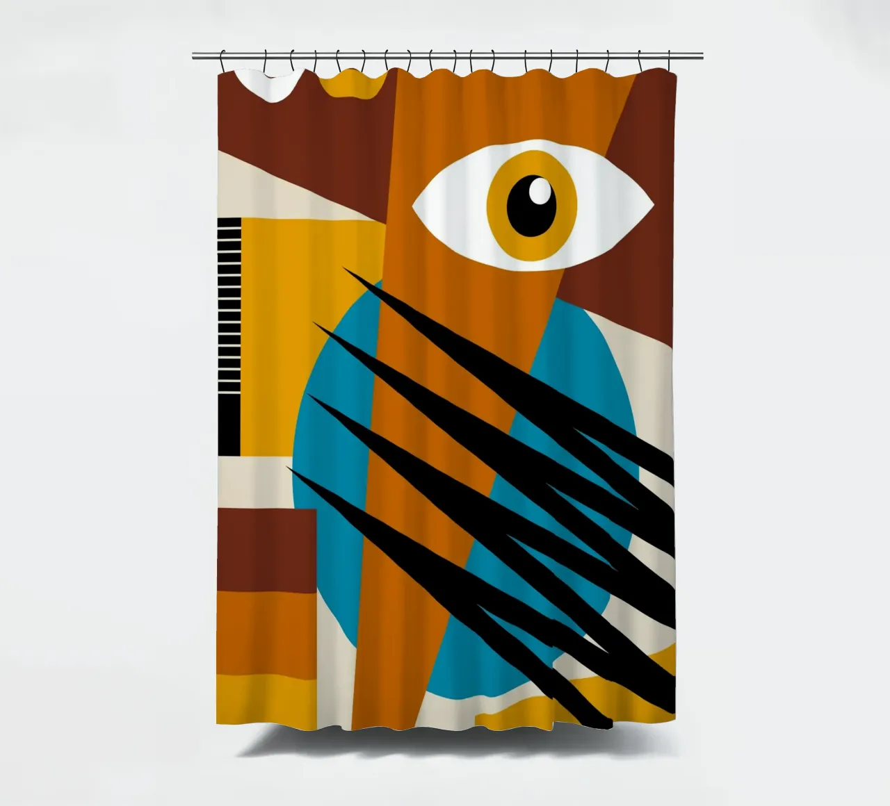 Bauhaus Oog Kunst | Abstract Retro Poster douchegordijn van Casa Calm