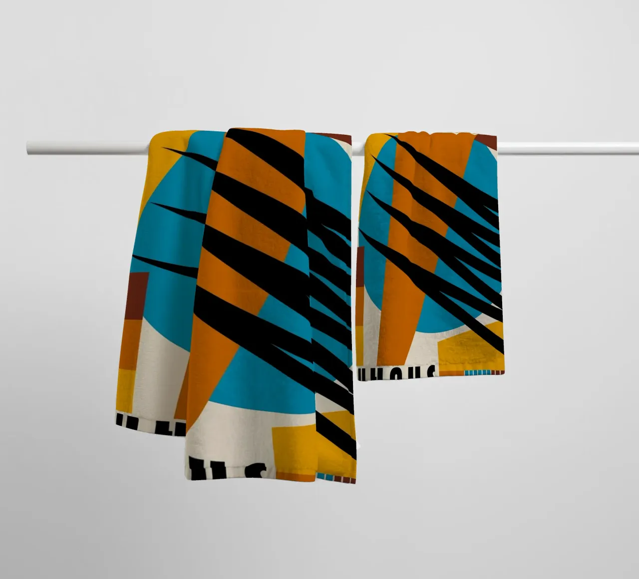 Bauhaus Eye Art | Abstract Retro Poster towel by Casa Calm