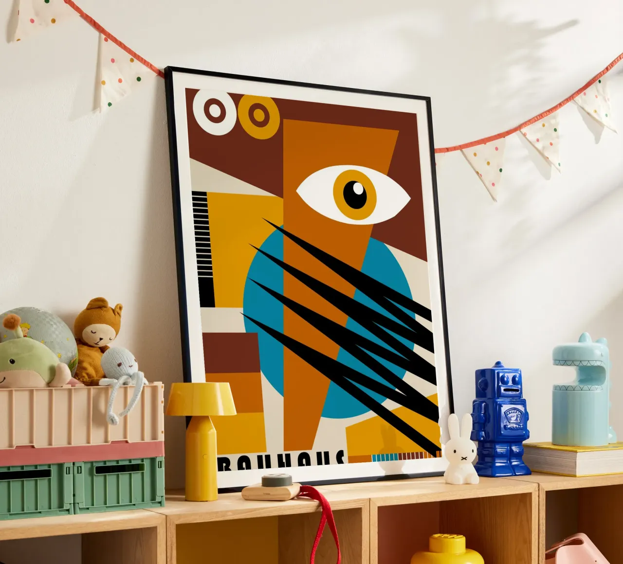 Bauhaus Oog Kunst | Abstract Retro Poster hahnemühle van Casa Calm