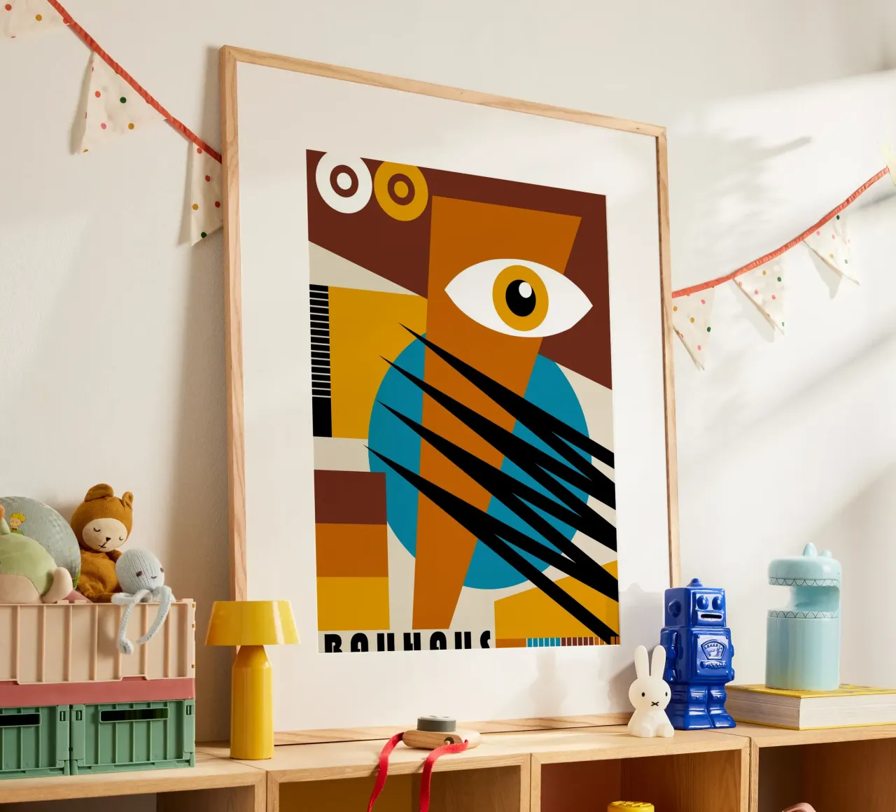 Bauhaus Oog Kunst | Abstract Retro Poster hahnemühle van Casa Calm