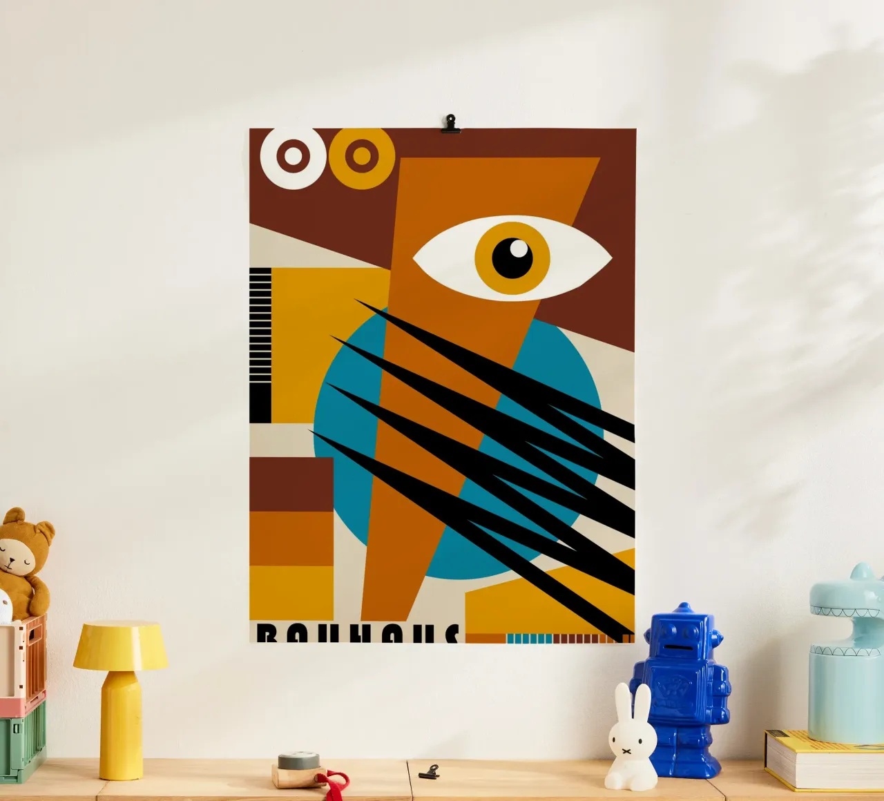 Bauhaus Oog Kunst | Abstract Retro Poster hahnemühle van Casa Calm