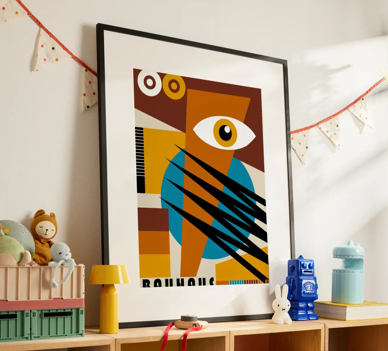 Bauhaus Oog Kunst | Abstract Retro Poster hahnemühle van Casa Calm