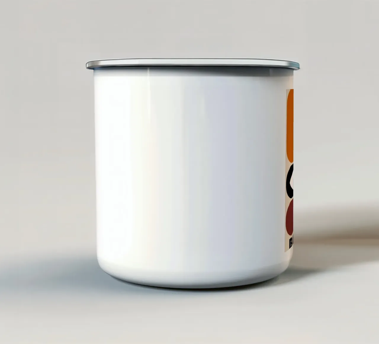 Bauhaus oog - modern geometrisch retro ontwerp emaille mok van Casa Calm
