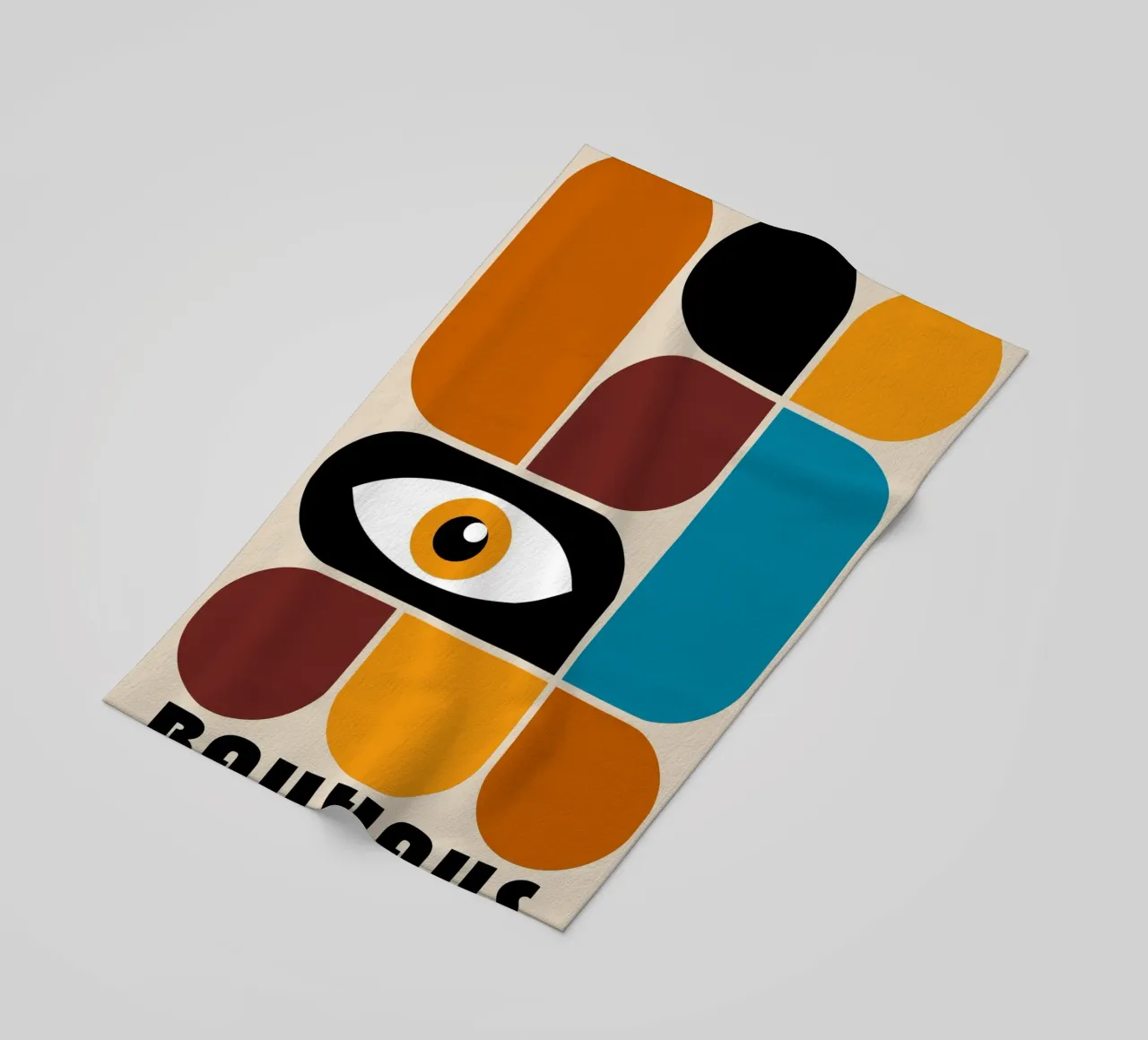 Occhio Bauhaus - design moderno, geometrico e retrò telo mare da Casa Calm