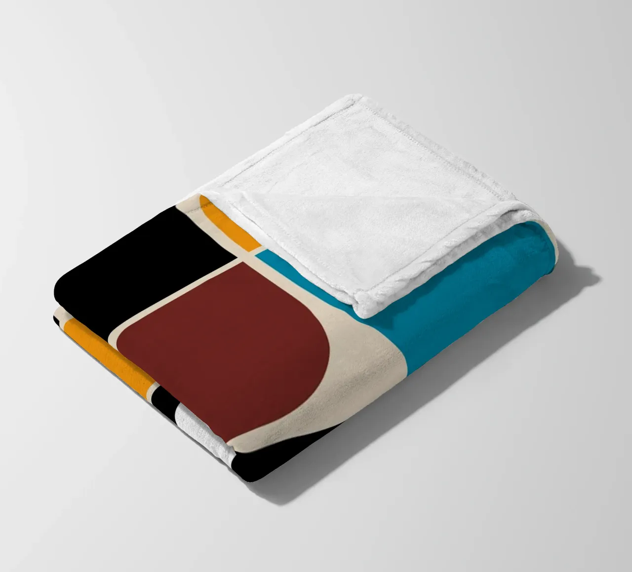 Occhio Bauhaus - design moderno, geometrico e retrò coperta in pile da Casa Calm