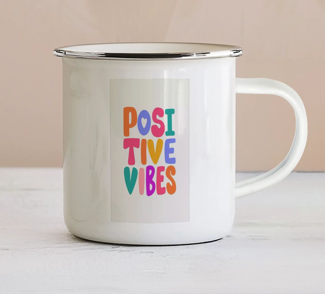 Positive Vibes II mug en émail de Pure