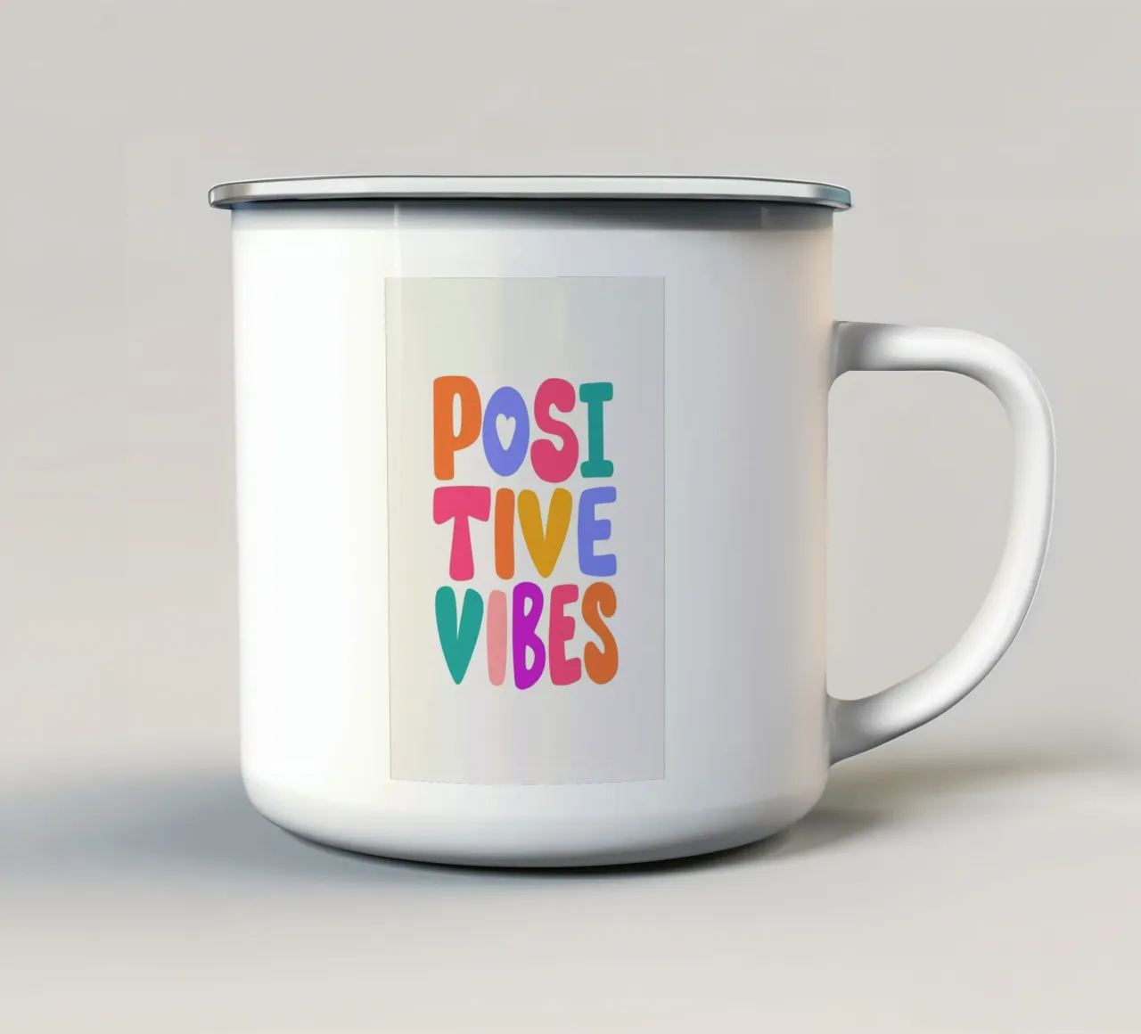 Positive Vibes II enamel mug by Pure
