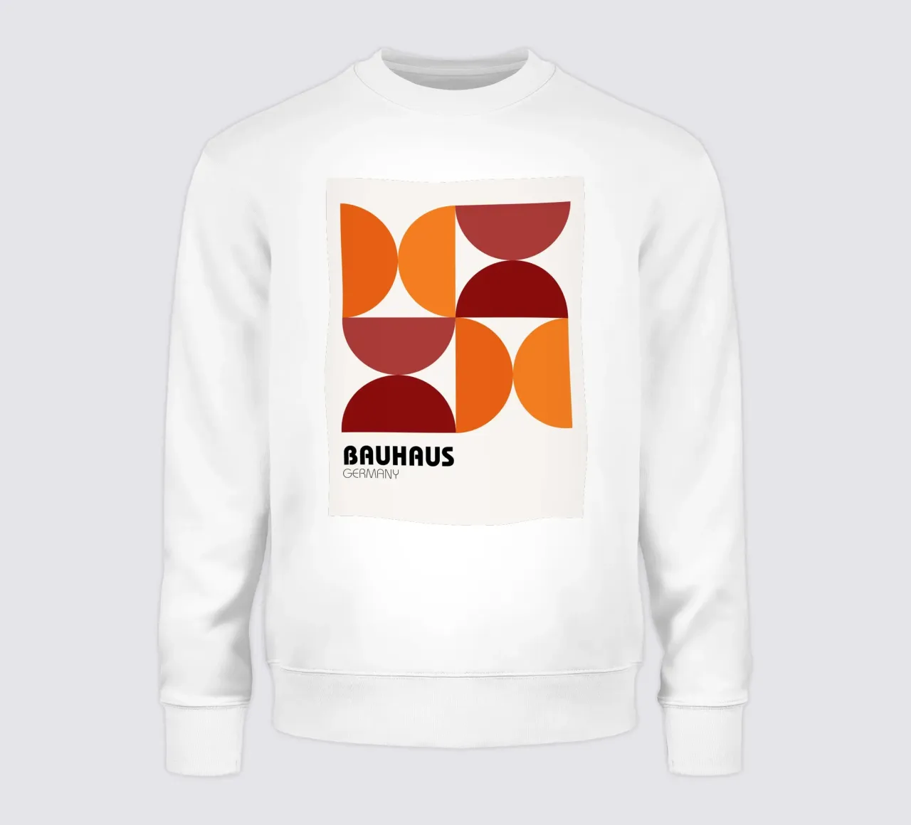 Geometria Bauhaus - grafica retrò in arancione e rosso felpa da Casa Calm