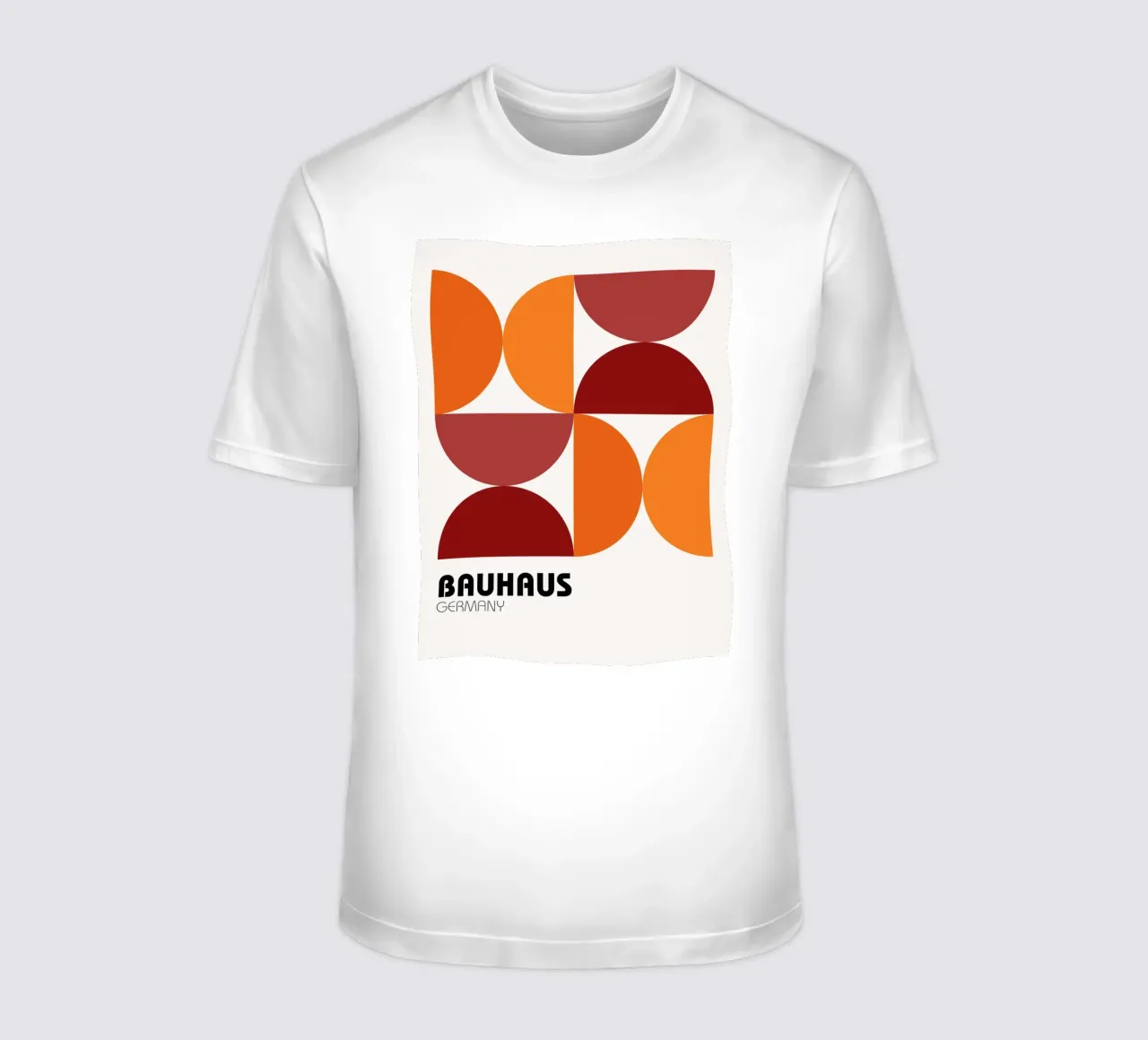 Geometria Bauhaus - grafica retrò in arancione e rosso t-shirt da Casa Calm