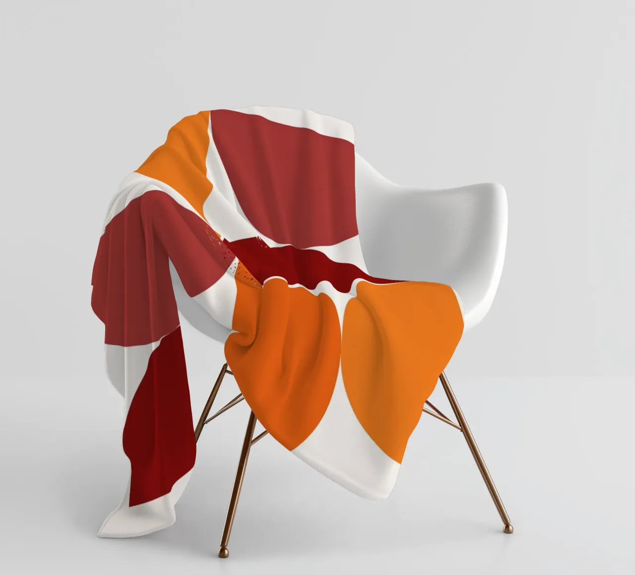 Bauhaus geometry - retro graphics in orange & red fleece blanket by Casa Calm