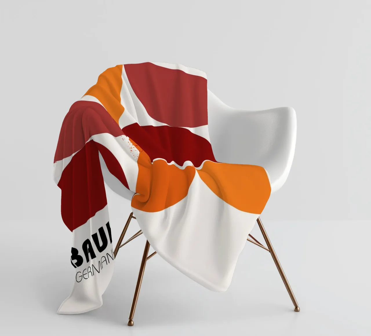 Bauhaus geometry - retro graphics in orange & red fleece blanket by Casa Calm