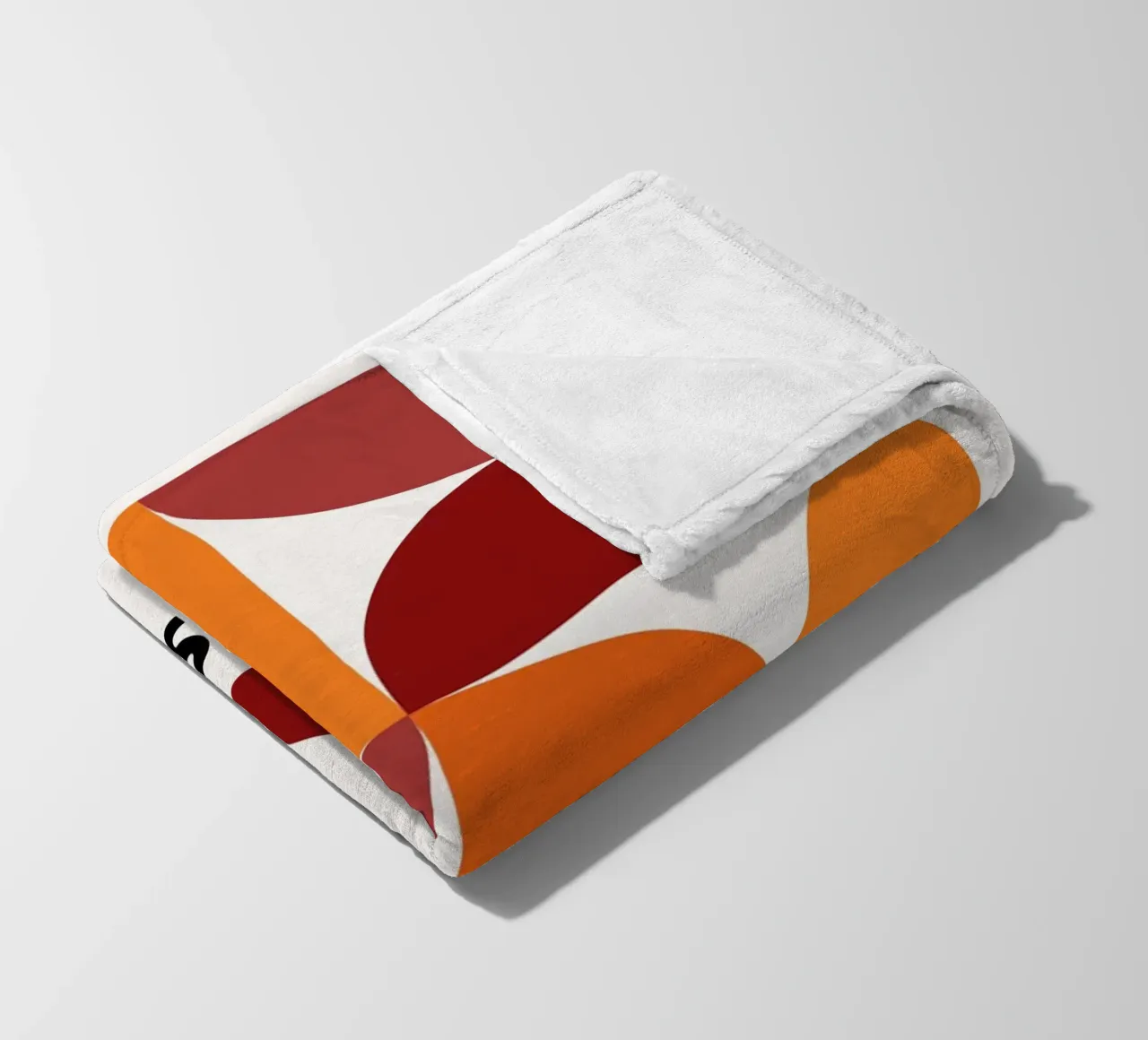 Bauhaus geometry - retro graphics in orange & red fleece blanket by Casa Calm