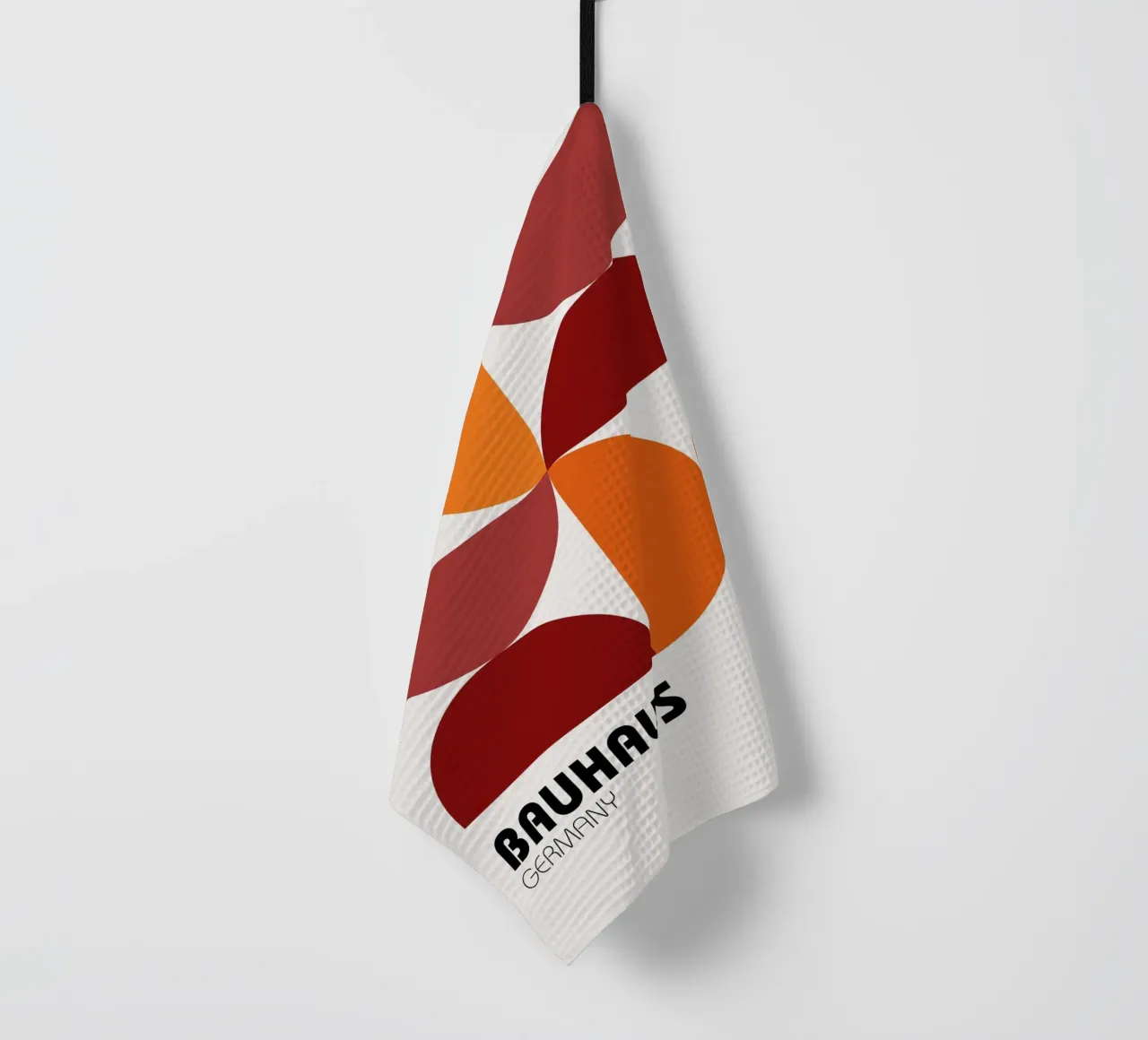 Géométrie Bauhaus - Graphisme rétro en orange & rouge torchon de Casa Calm