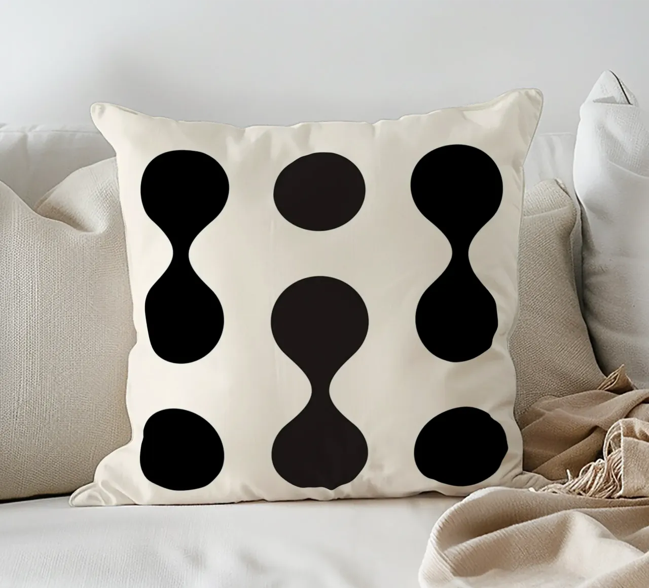 Forme Bauhaus Nero 1923 cuscino da Casa Calm