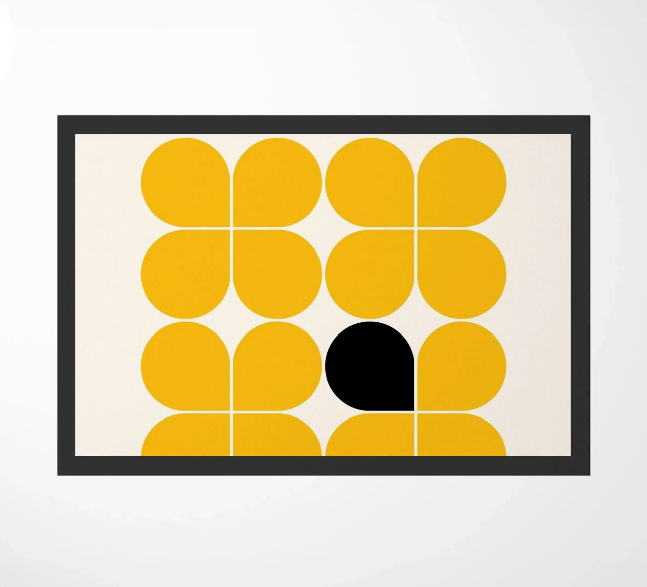 Rejilla de flores retro - Estilo Bauhaus felpudo de Casa Calm