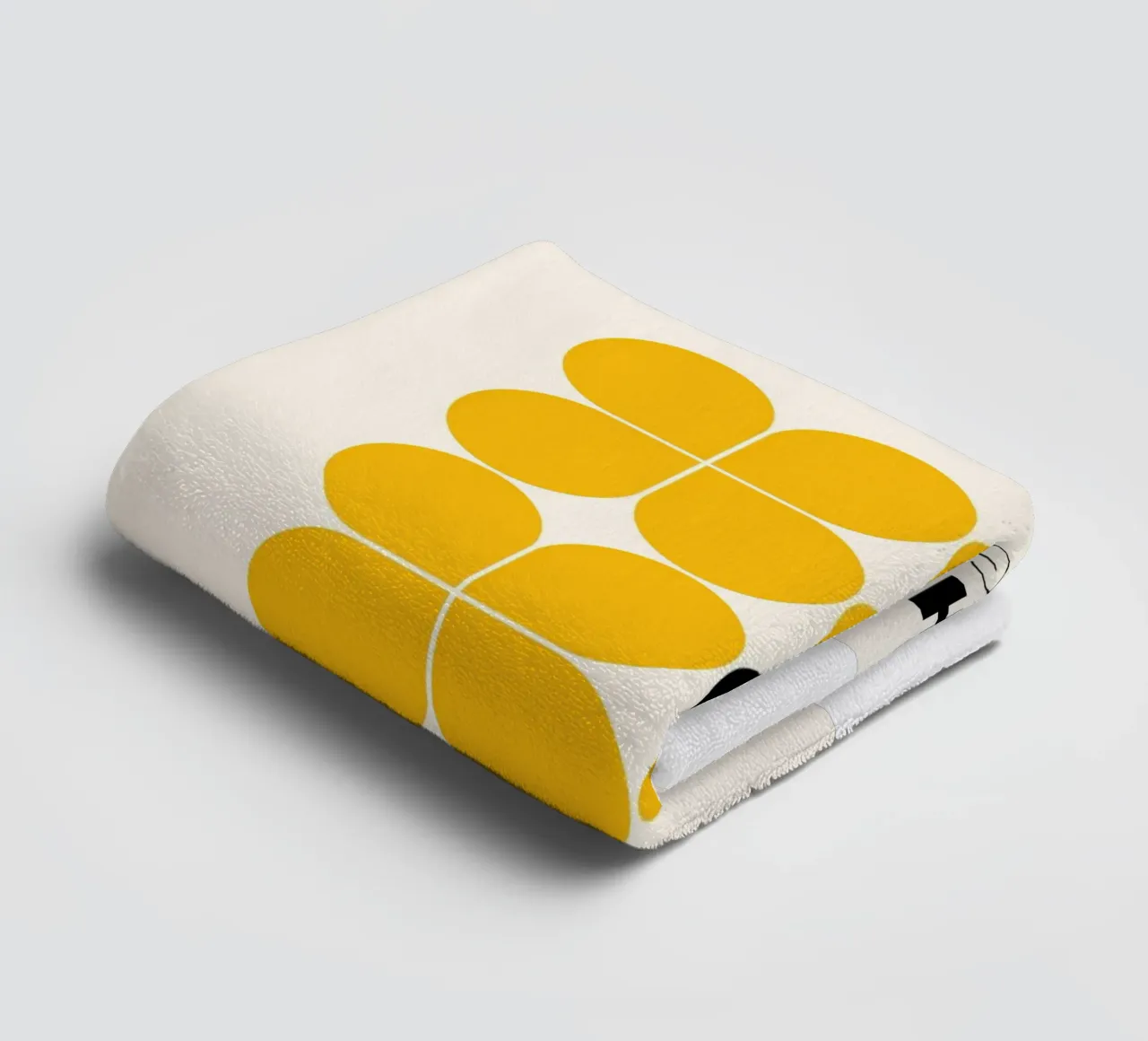 Retro Flower Grid - Bauhaus Style towel by Casa Calm