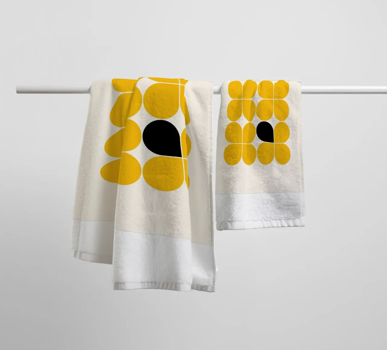 Retro Flower Grid - Bauhaus Style towel by Casa Calm