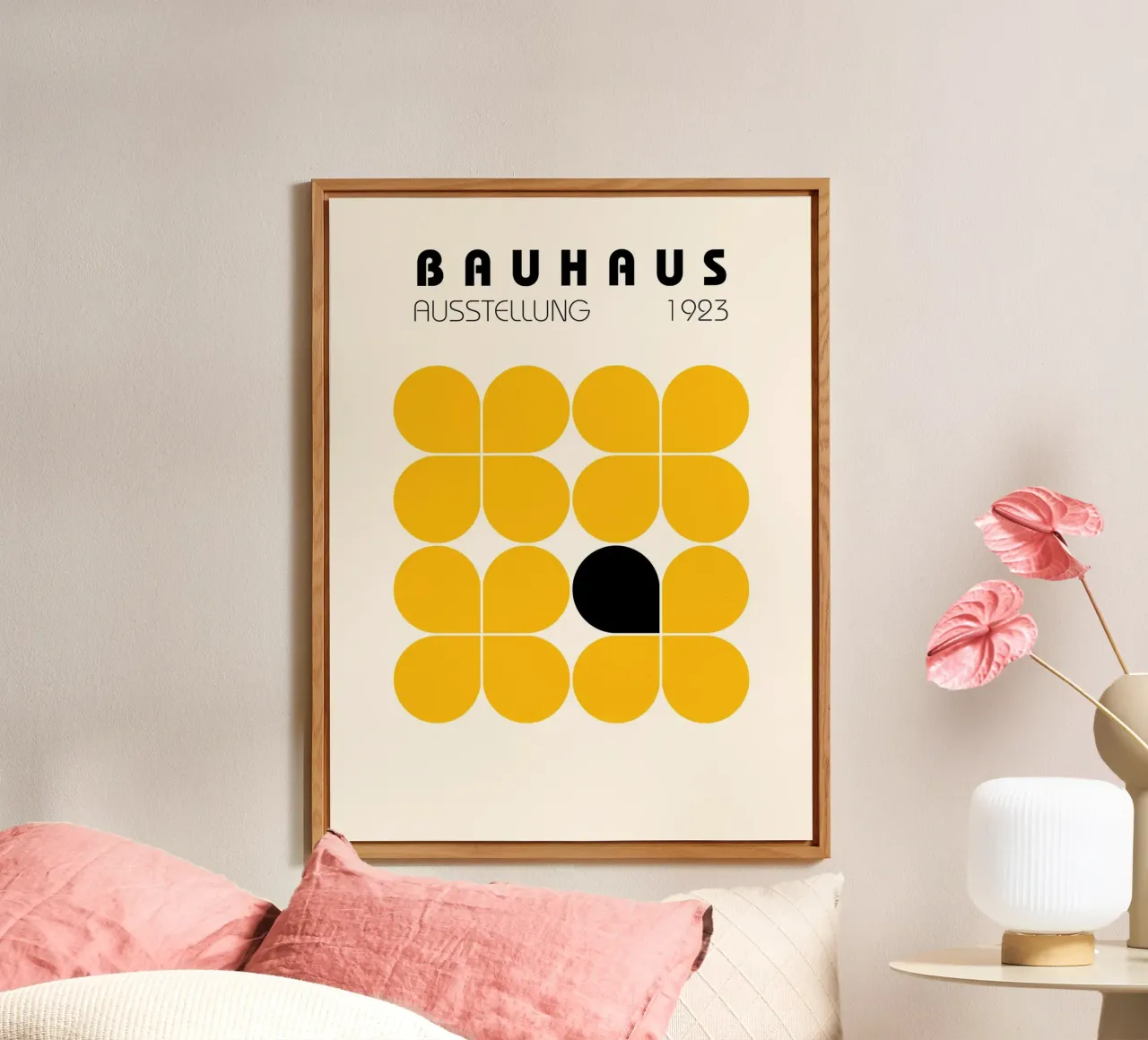Retro Flower Grid - Bauhaus Style alu-dibond by Casa Calm