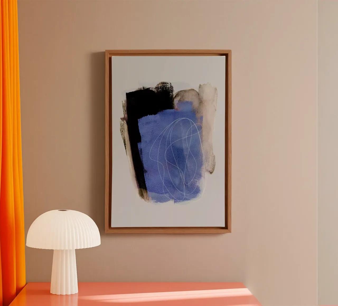 Abstract Brush Strokes 55 canvas met Baklijst van Mareike Böhmer