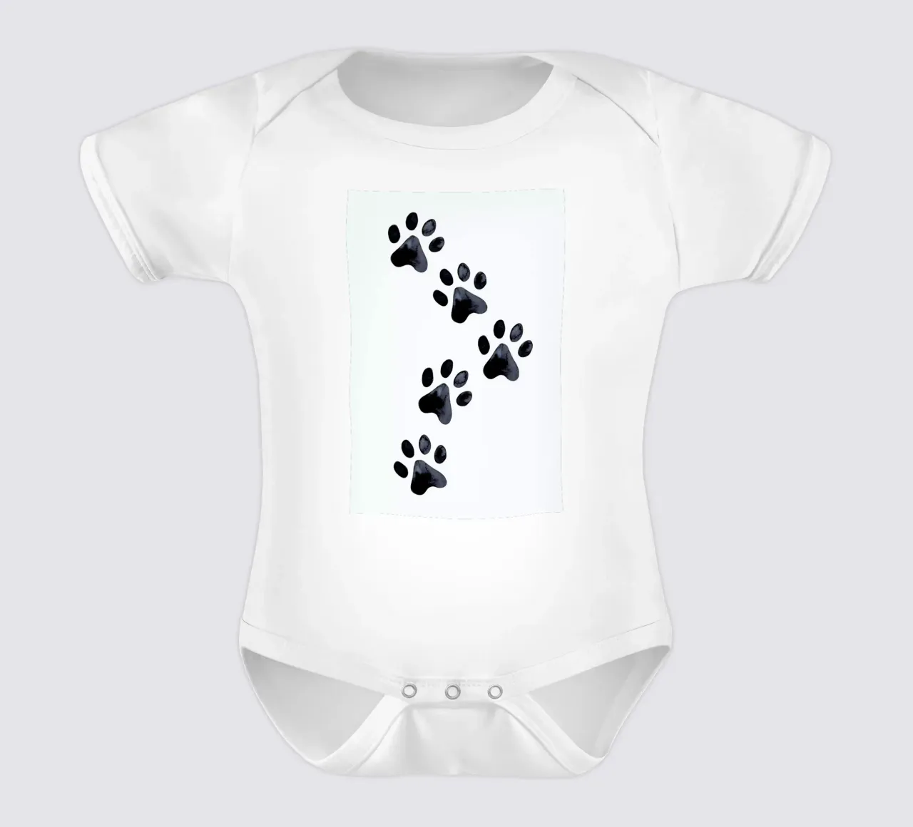 Paw poster II short-sleeve baby romper by Little Flourishes