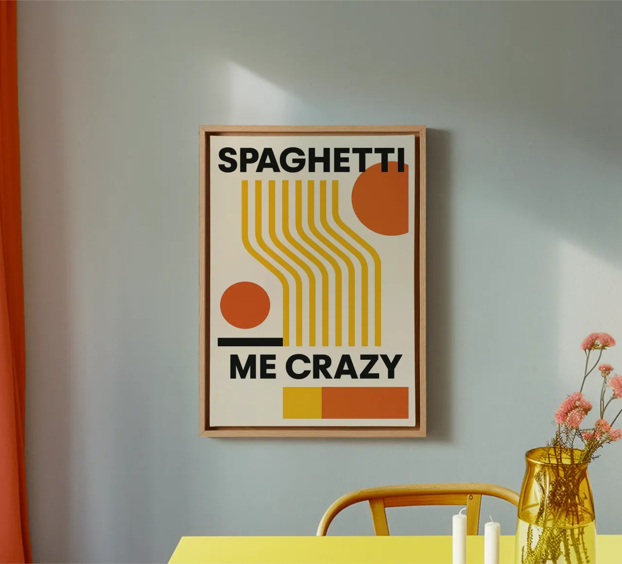 Spaghetti Me Crazy tela con Cornice a cassetta da michi
