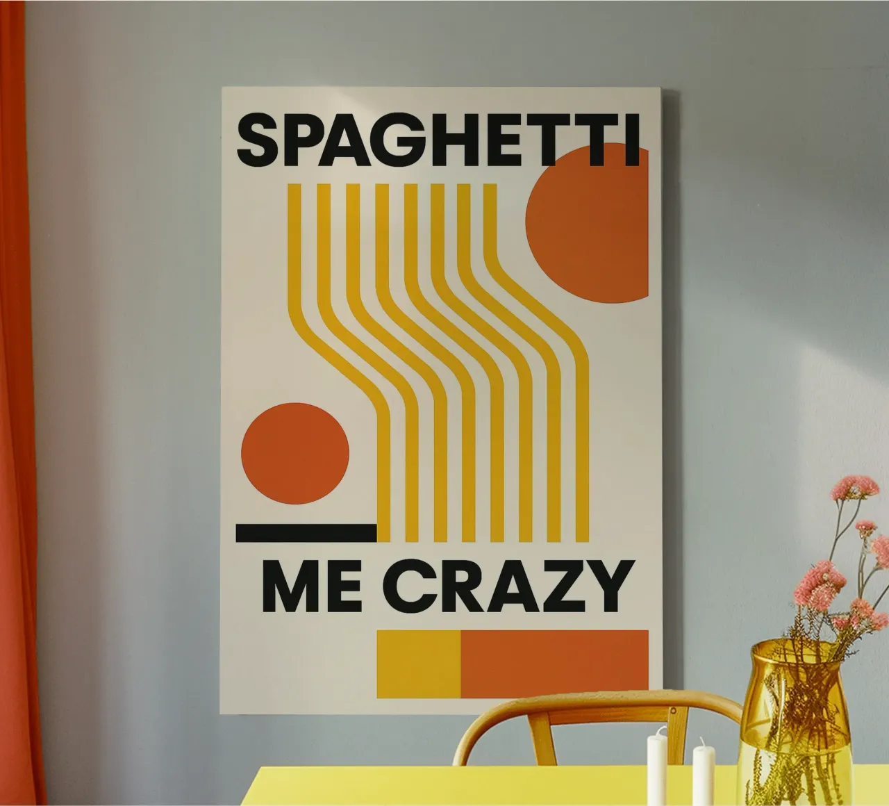 Spaghetti Me Crazy tela con Cornice a cassetta da michi