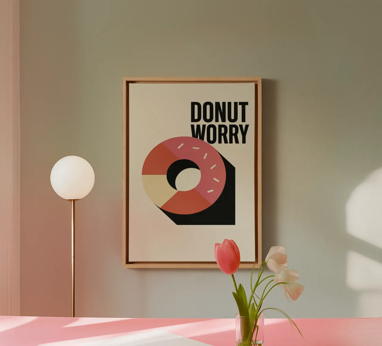 Donut Worry tela con Cornice a cassetta da michi